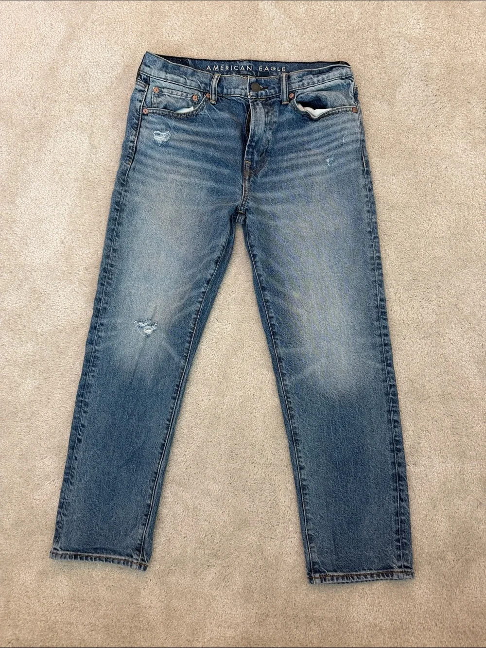 American Eagle Outfitters Men's Medium Blue Straight Jeans